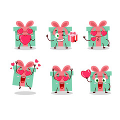 Poster - Gift cartoon character with love cute emoticon