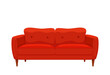 Sofa and couches red colorful cartoon illustration