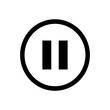 video pause button icon isolated on transparent background. black symbol for your design. vector illustration, easy to edit.