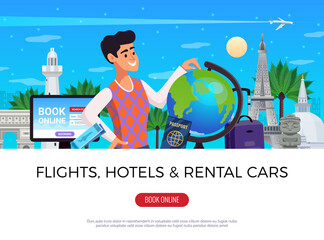 Poster - Travel Tourism Booking Horizontal Composition