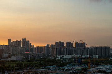 Wall Mural - los angeles skyline at sunset