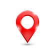 © Dmitry Kovalchuk - Location icon in 3D style - red shiny gps pin mark - isolated vector emblem