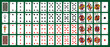 © Максим Лебедик - Poker set with isolated cards on green background. 52 French playing cards with jokers.