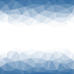 Vector geometric abstract background with triangles. Modern 3D banner design.  Blue and white texture. 