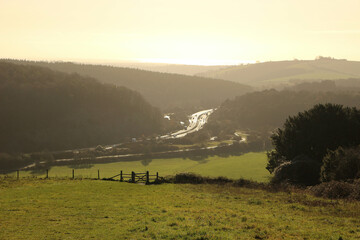 Wall Mural - A view towards the motorway from Butser Hill in the South Downs, Hampshire