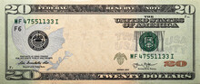 20 Dollar Bill With Empty Middle Area