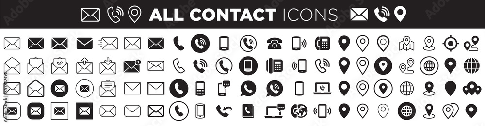 contact icons - obrazy, fototapety, plakaty 