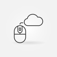 Poster - cloud and computer mouse outline vector concept icon or design element