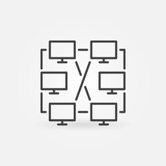 Poster - Peer-to-Peer Gaming outline vector concept icon or design element