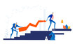 © IRStone - Businesspeople caring up the stairs arrow as symbol of growing business, successful start up, support and developing.