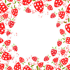 Wall Mural - Seamless pattern with strawberries