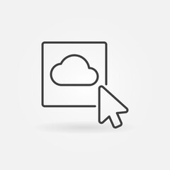 Poster - Cloud Button with Cursor vector thin line concept icon or design element