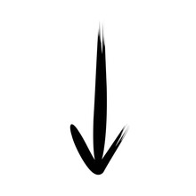 Bold Below Arrow Brush Style Hand Drawn Vector