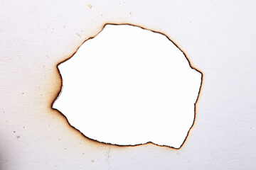 Poster - charred paper. centered isolated on a white