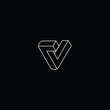 Professional Innovative 3D Initial V logo and VV logo. Letter V VV Minimal elegant Monogram. Premium Business Artistic Alphabet symbol and sign