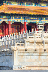 Wall Mural - close up of stone terrace in ancient China palace, forbidden city Beijing, China