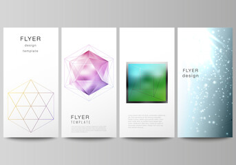 Poster - the minimalistic vector illustration of the editable layout of flyer, banner design templates. 3d po