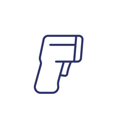 Wall Mural - thermometer gun line vector icon