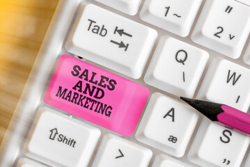Poster - Handwriting text Sales And Marketing. Conceptual photo Business Advertising, Promotion, and Commercial Strategy