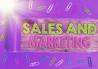 Poster - Word writing text Sales And Marketing. Business photo showcasing Business Advertising, Promotion, and Commercial Strategy