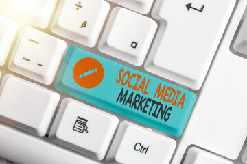 Poster - Writing note showing Social Media Marketing. Business concept for showing connecting and business sharing through internet