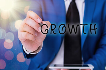 Poster - Word writing text Growth. Business photo showcasing progressive acquisition of various skills abilities and feelings