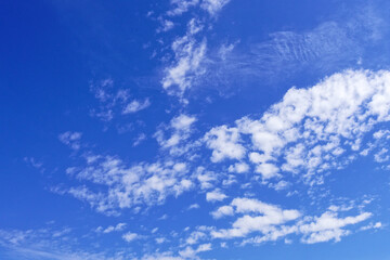 blue sky and clouds on late spring