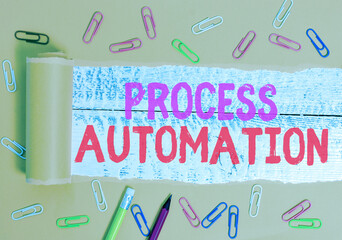 Poster - text sign showing process automation. business photo text the use of technology to automate business