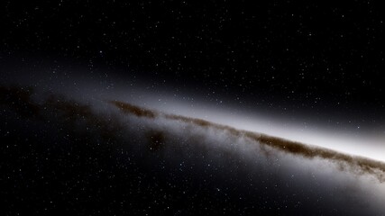 Stars in sky, starry night starlight shine of milky way, space cosmic background, starry background 3d render