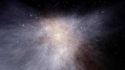 Stars in sky, starry night starlight shine of milky way, space cosmic background, starry background 3d render