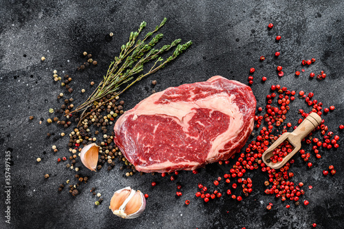 Fotomural Raw fresh meat Ribeye Steak with seasoning
