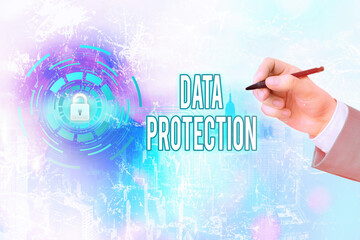 Poster - Handwriting text writing Data Protection. Conceptual photo safeguarding information away from a possible data breach