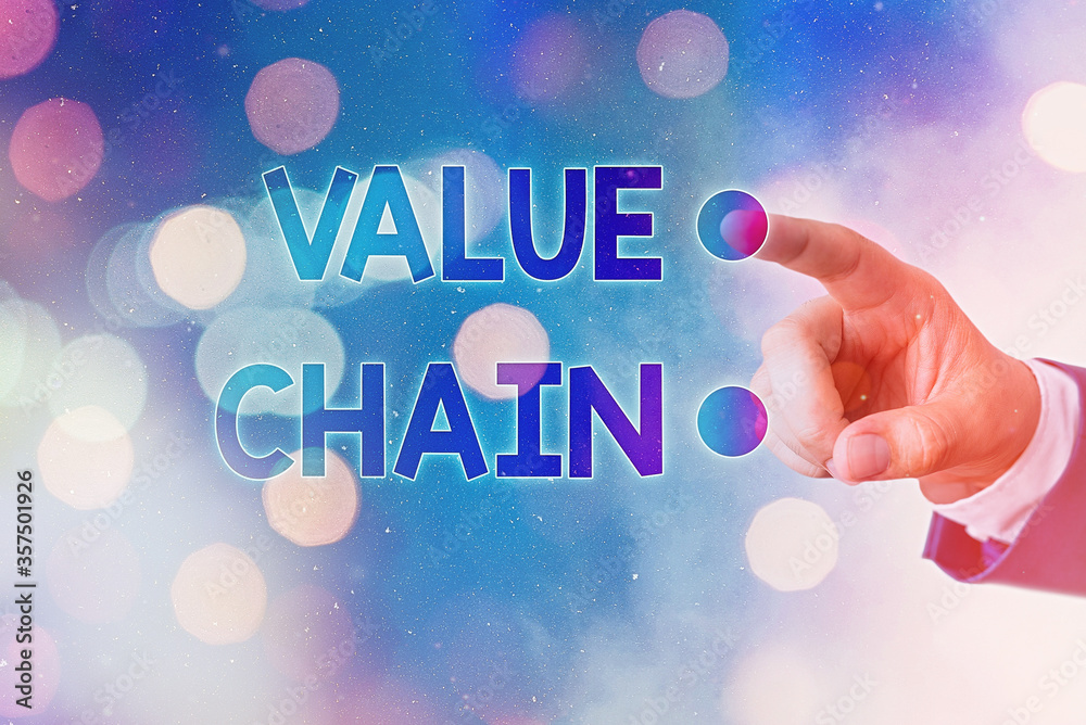 Writing note showing Value Chain. Business concept for set of ...