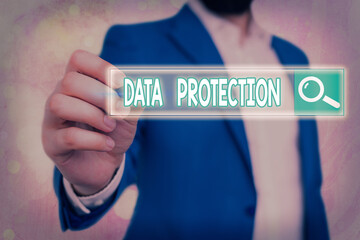 Poster - Handwriting text writing Data Protection. Conceptual photo safeguarding information away from a possible data breach