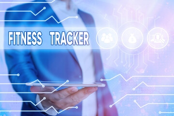 Poster - Text sign showing Fitness Tracker. Business photo showcasing a monitoring device that records any healthrelated activity