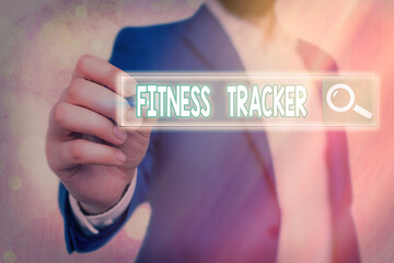 Poster - Handwriting text writing Fitness Tracker. Conceptual photo a monitoring device that records any healthrelated activity