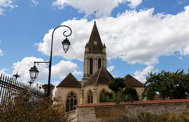 Canvas Print - Saint Maclou Catholic church located in Conflans Sainte Honorine city, Parisian region.