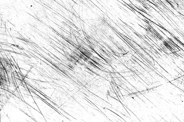Poster - on a white background glass with black scratches and spots.