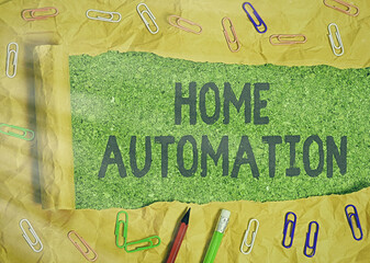Poster - Word writing text Home Automation. Business photo showcasing monitoring the electrical activity of the house using technology