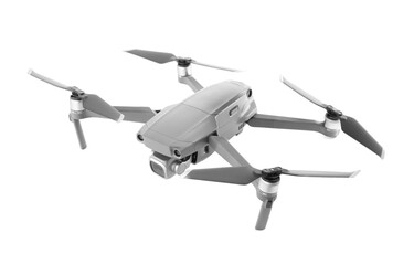 modern drone with camera isolated on white