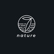 © ABDUL - nature elements template logo design inspiration. seven wave logo. river badge for a travel monoline concepts Quality symbol icon vector illustration