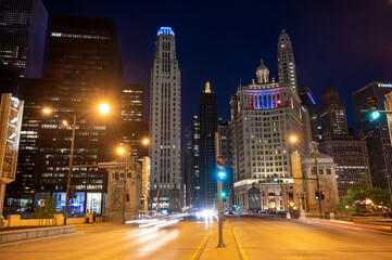 Fototapete - Chicago at night