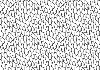 Abstract styled snake scales animal skin seamless pattern design. Black and white seamless camouflage background