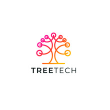 Tree Technology Template Logo Design Inspiration. Tree Tech Quality Symbol Icon Vector Illustration