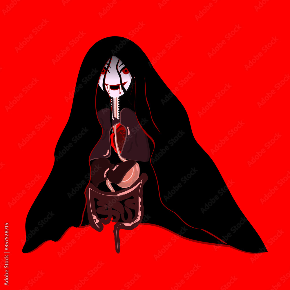 Kuyang vector illustration. Indonesian traditional black magic. Kuyang ...