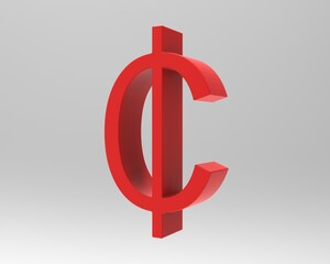 Cent symbol sign isolated centas sent   3d render