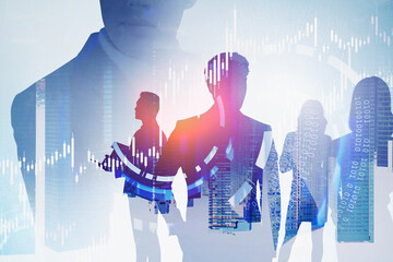 Poster - Thoughtful CEO and team, graph and HUD