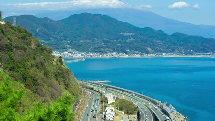 Wall Mural - 秋の富士山と駿河湾　タイムラプス