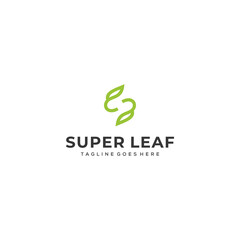 Wall Mural - Modern natural leaf with S icon design logo concept icon template