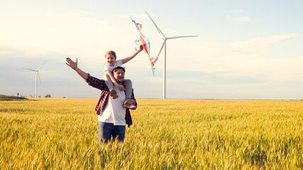 Wall Mural - Outdoor activities with a kite in the countryside